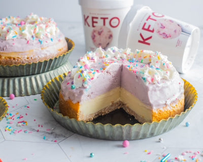 Keto Black Raspberry Ice Cream Cheesecake