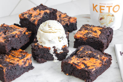 Keto Halloween Swirl Brownies