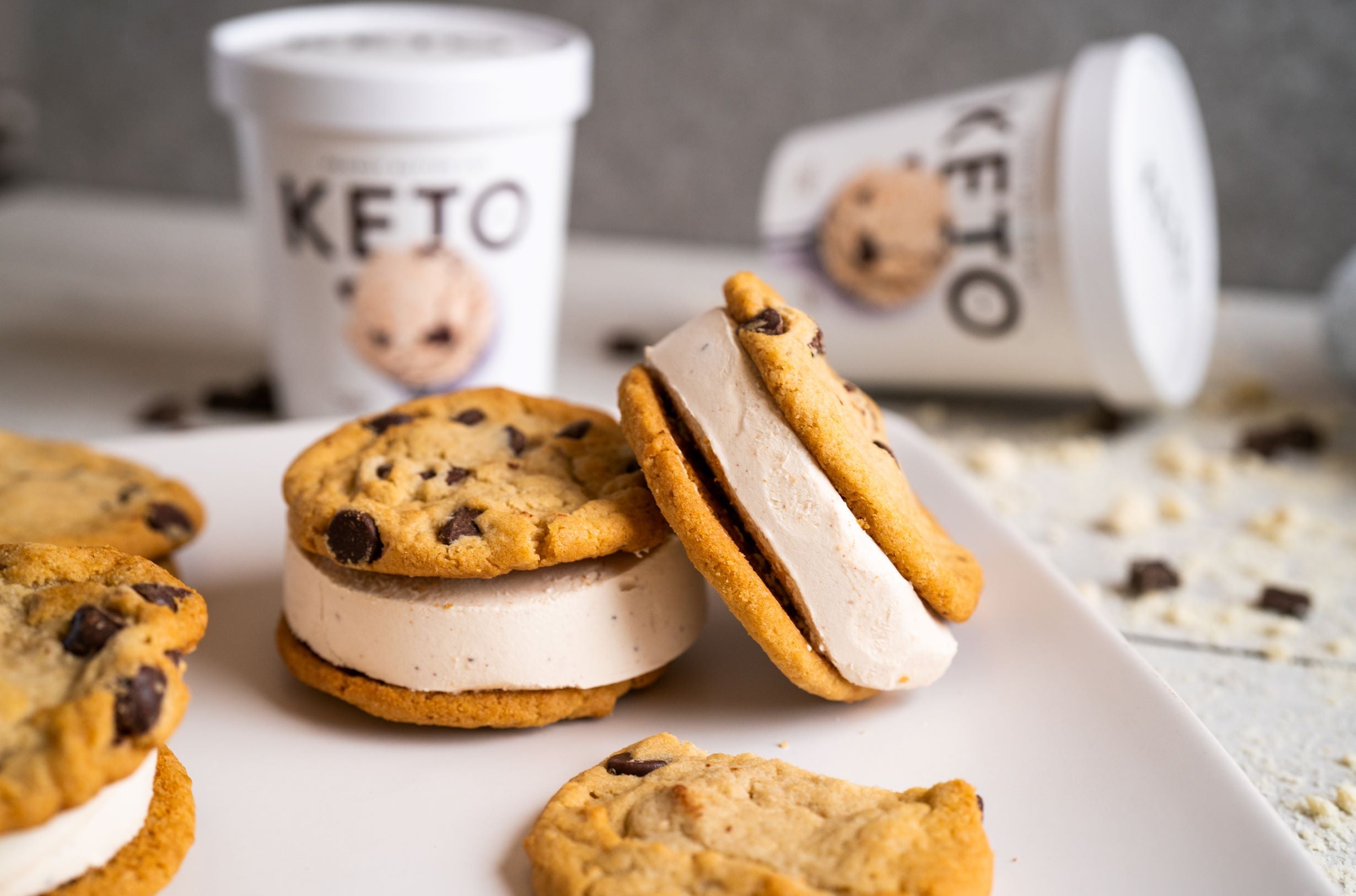 Keto Pint Chocolate Chip Cookie Sandwiches