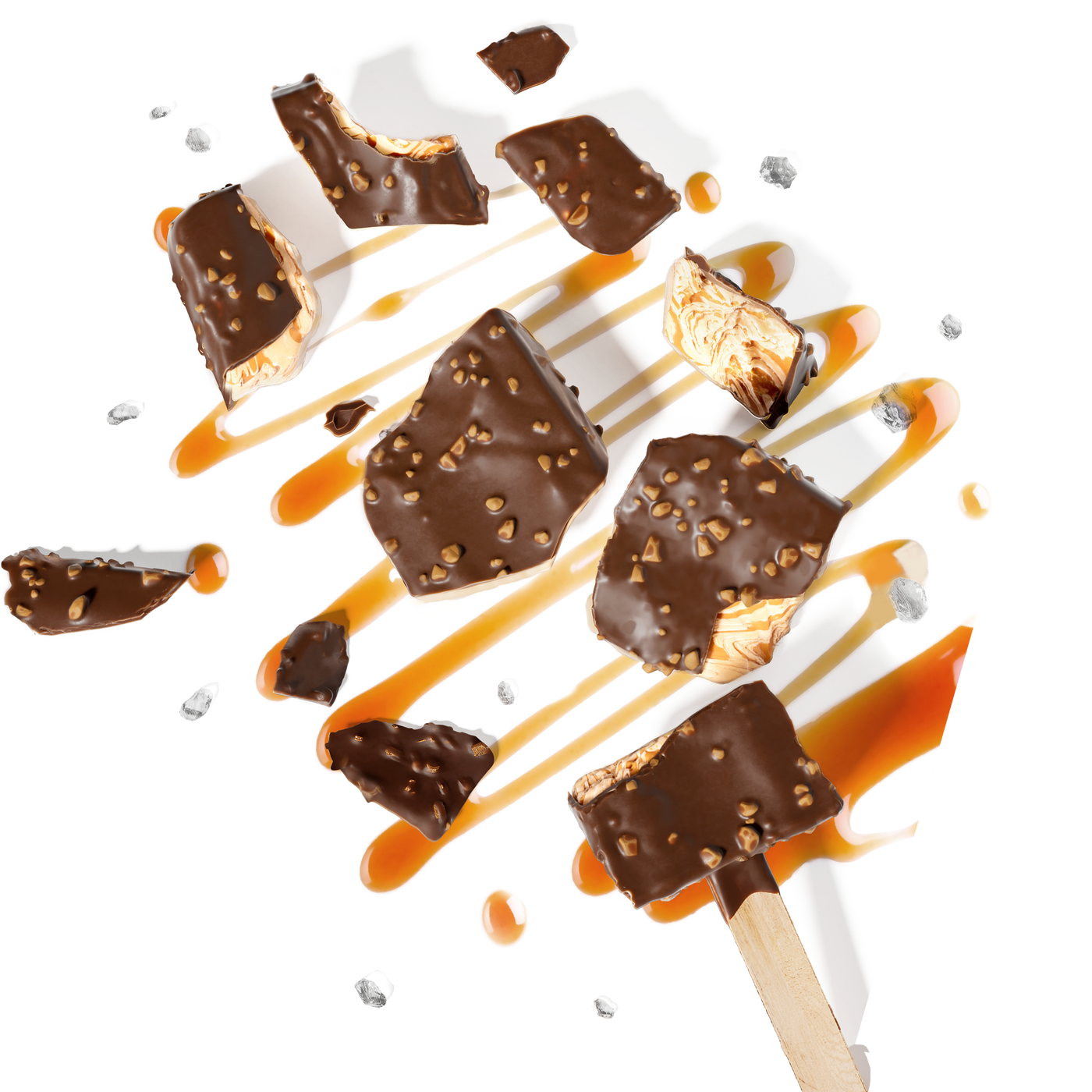Zero Added Sugar Ice Cream Bars - Salted Caramel Almond (12 Pack)