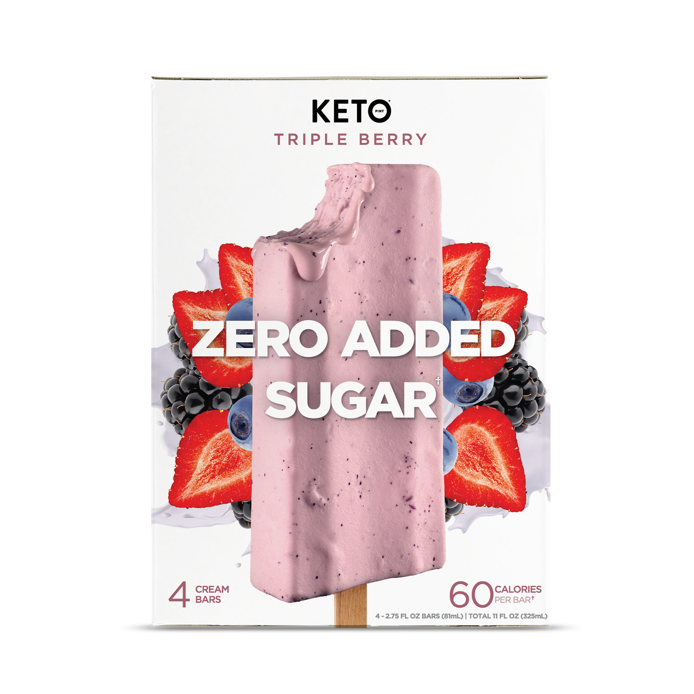 Zero Added Sugar Cream Bars - Triple Berry